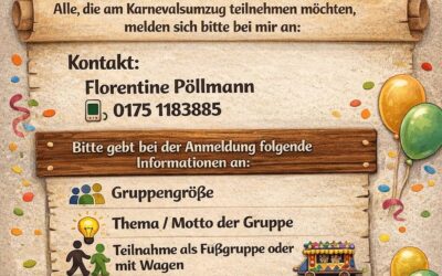 Anmeldung für Karnevalsumzug