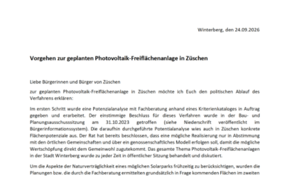 Antwort auf die Nachricht vom 12. September zur Photovoltaik-Freiflächenanlage